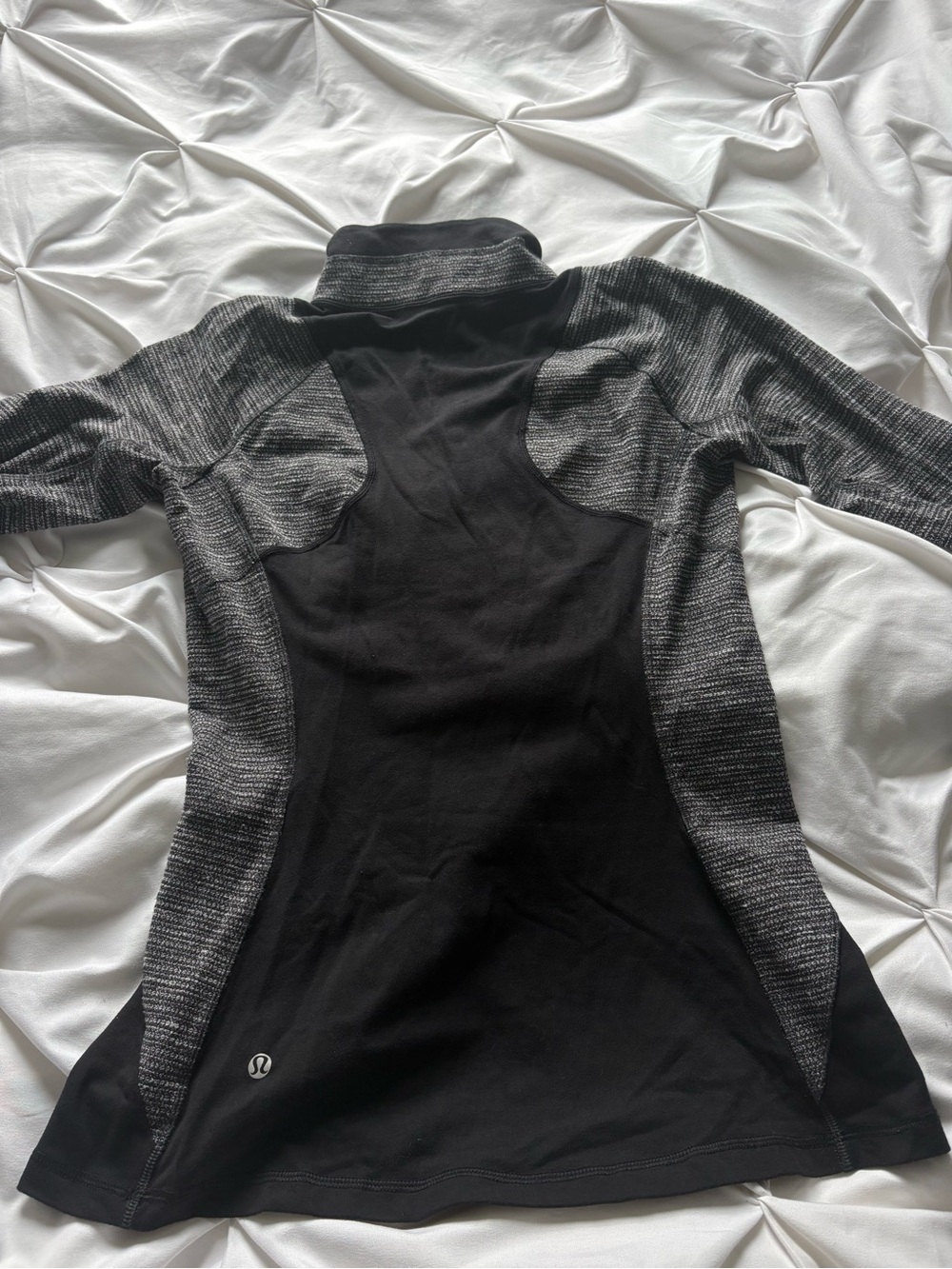 lululemon athletica Black & Gray Funnel Neck Performance Top